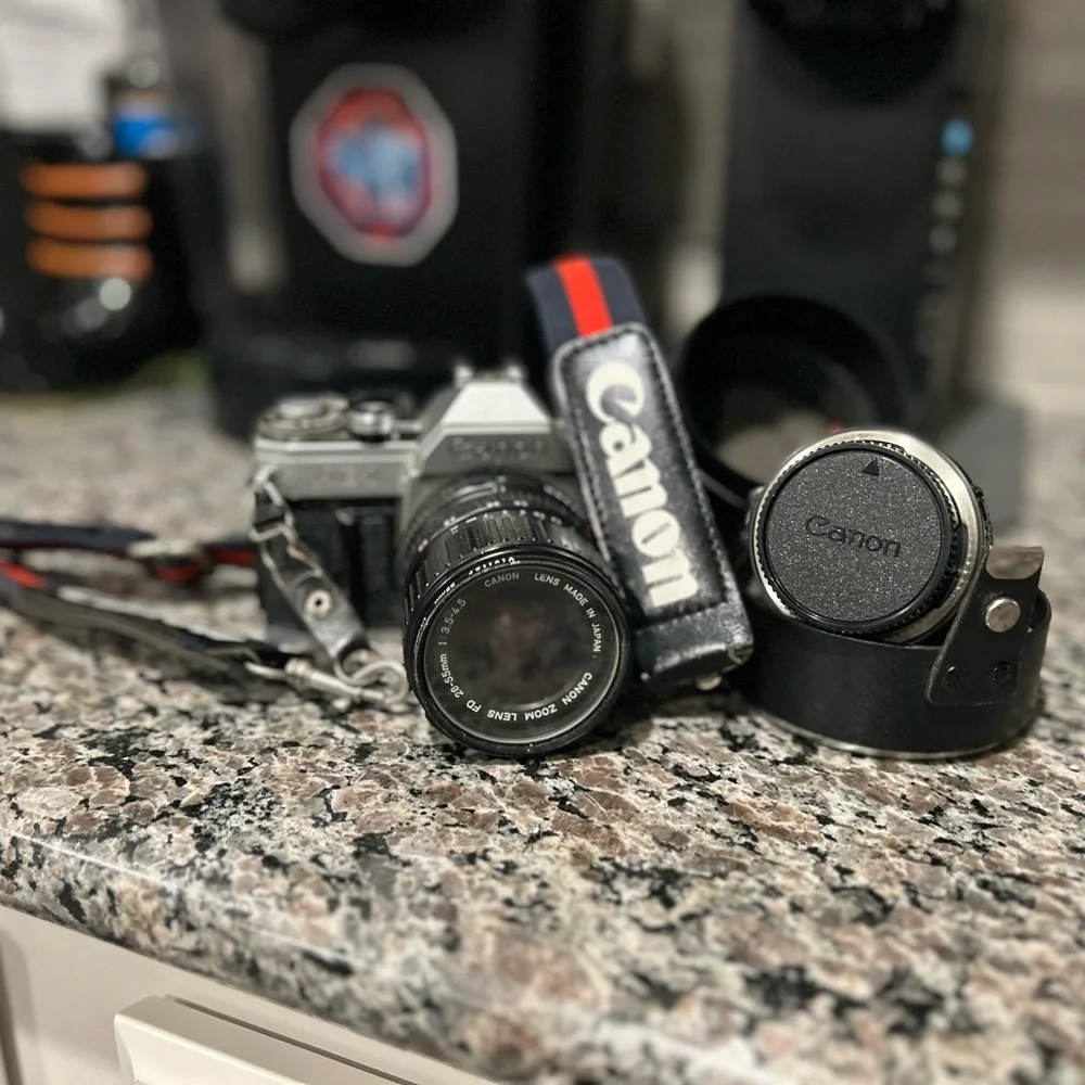 Canon AE-1 Black and Silver Film Camera